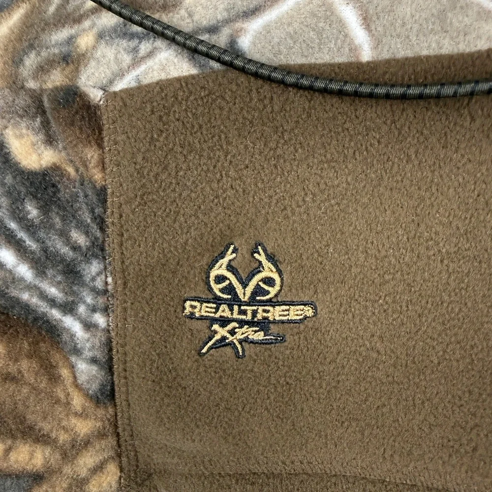Realtree Balaclava Hood Mens OSFM Brown Camo Fleece Adjustable Drawstring